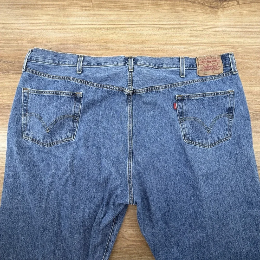 Vtg Levis 501 Button Fly Jeans 48x32‎ Denim Y2K Med Wash - Picture 4 of 7